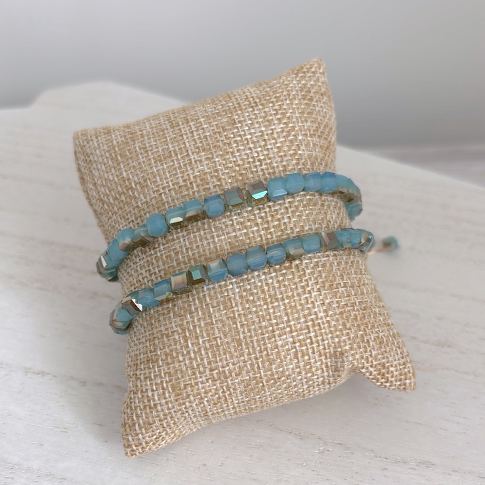 Handmade Blue Beaded Bracelets